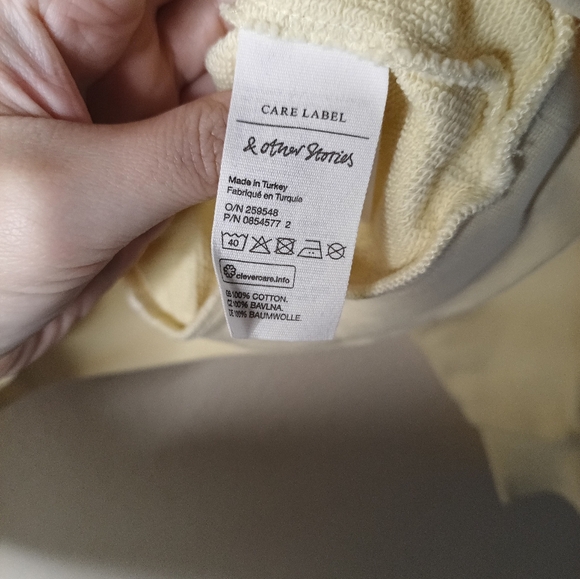 & Other Stories Yellow Hoodie 100% Cotton Boxy Relaxed Fit Boyfriend NEW - Picture 7 of 9